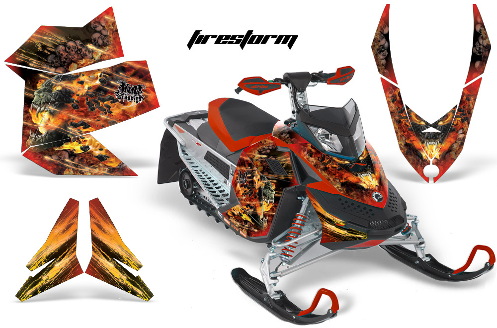 Skidoo REV XP Graphics Kit RED FIRESTORM